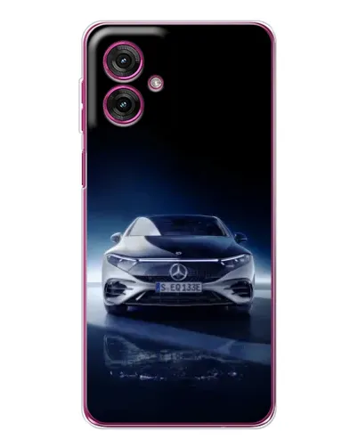 Чехол для Motorola Moto G55 с картинкой «Ночной Mercedes EQ»