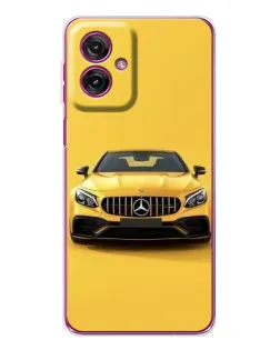 Чехол для Motorola Moto G55 с картинкой «Желтый Mercedes GT»