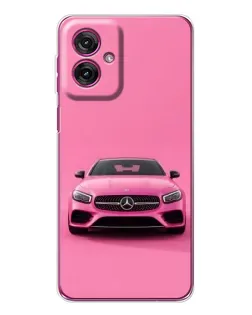 Чехол для Motorola Moto G55 с картинкой «Розовый Mercedes AMG»