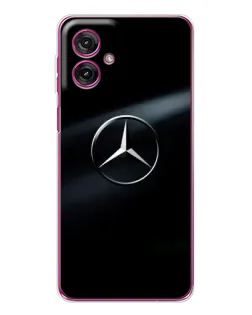 Чехол для Motorola Moto G55 с картинкой «Mercedes на металле»
