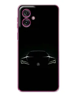 Чехол для Motorola Moto G55 с картинкой «Mercedes — силуэт авто»