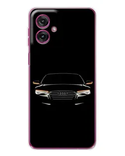 Чехол для Motorola Moto G55 с картинкой «Audi — ночной контур»