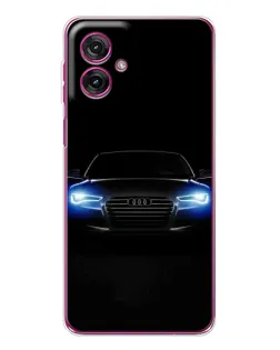 Чехол для Motorola Moto G55 с картинкой «Audi в неоне»