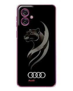 Чехол для Motorola Moto G55 с картинкой «Графика — пантера и Audi»