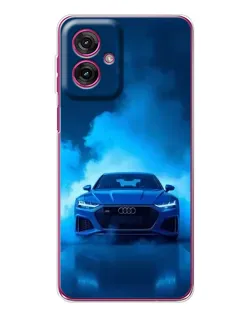 Чехол для Motorola Moto G55 с картинкой «Audi — голубая энергия»