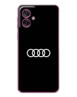 Чехол для Motorola Moto G55 с картинкой «Audi White Logo»