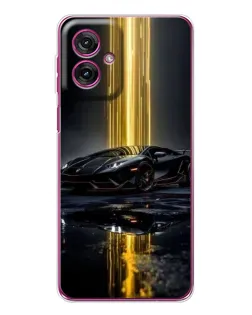 Чехол для Motorola Moto G55 с картинкой «Ночной Lamborghini драйв»