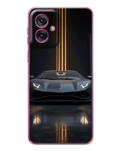 Чехол для Motorola Moto G55 с картинкой «Lamborghini золотые линии»
