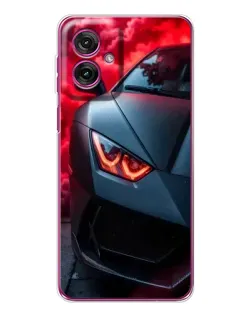 Чехол для Motorola Moto G55 с картинкой «Lamborghini красное сияние»