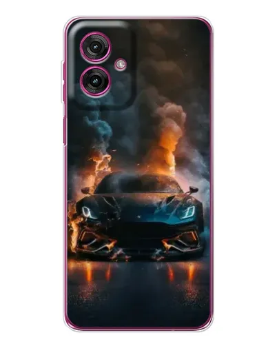 Чехол для Motorola Moto G55 с картинкой «Lamborghini дымная эстетика»