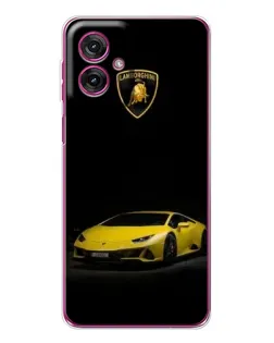 Чехол для Motorola Moto G55 с картинкой «Lamborghini желтый акцент»