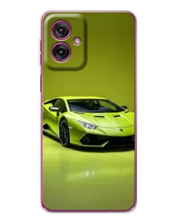 Чехол для Motorola Moto G55 с картинкой «Салатовый Lamborghini Huracan»