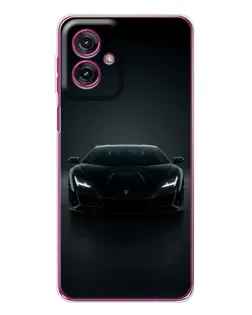 Чехол для Motorola Moto G55 с картинкой «Черный Lamborghini Aventador»