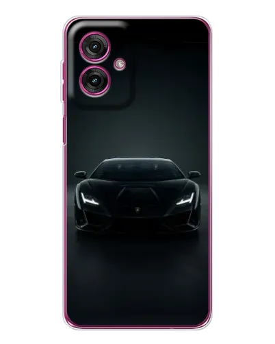 Чехол для Motorola Moto G55 с картинкой «Черный Lamborghini Aventador»