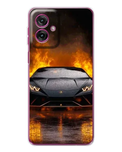 Чехол для Motorola Moto G55 с картинкой «Lamborghini в огне»