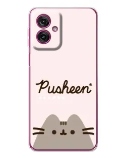 Чехол для Motorola Moto G55 с картинкой «Pusheen логотип»