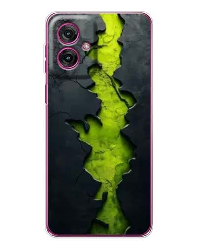 Чехол для Motorola Moto G55 с картинкой «Салатовый разлом скалы»