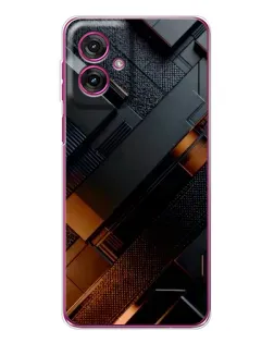 Чехол для Motorola Moto G55 с картинкой «Черные геометрические блоки»