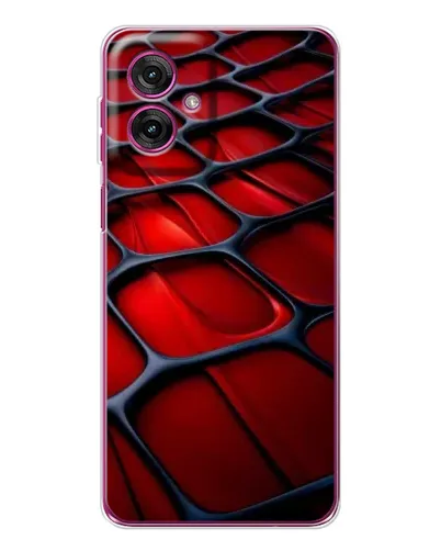 Чехол для Motorola Moto G55 с картинкой «Красная глянцевая сетка»