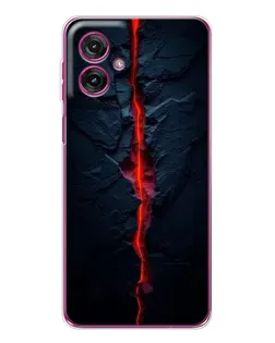 Чехол для Motorola Moto G55 с картинкой «Kрасная лавовая трещина»