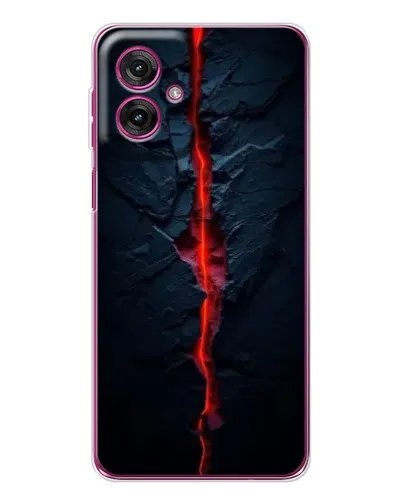Чехол для Motorola Moto G55 с картинкой «Kрасная лавовая трещина»