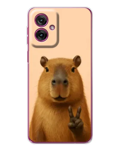 Чехол для Motorola Moto G55 с картинкой «Капибара виктория»