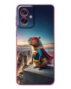Чехол для Motorola Moto G55 с картинкой «Капи-мен супергерой»
