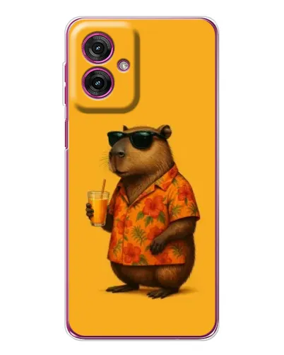 Чехол для Motorola Moto G55 с картинкой «Капибара на отдыхе»