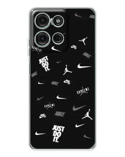 Чехол для Motorola MOTO G56 с картинкой «Nike Black Pattern»