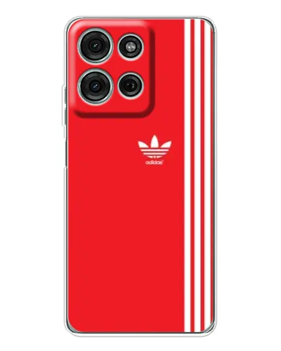 Чехол для Motorola MOTO G56 с картинкой «Красный минимализм Adidas»