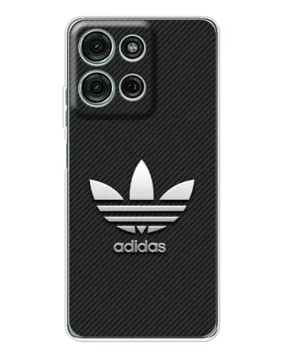 Чехол для Motorola MOTO G56 с картинкой «Adidas Карбоновая текстура»