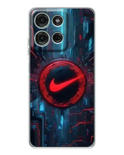 Чехол для Motorola MOTO G56 с картинкой «Техногенный стиль Nike»