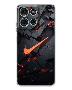 Чехол для Motorola MOTO G56 с картинкой «Nike — эффект разломов»