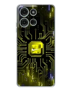 Чехол для Motorola MOTO G56 с картинкой «Nike — золотая искра»