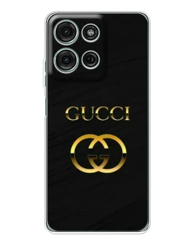 Чехол для Motorola MOTO G56 с картинкой «Золотой логотип Gucci»