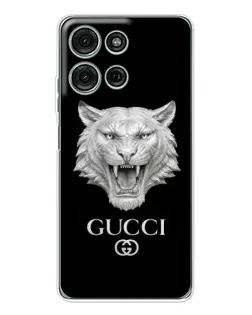 Чехол для Motorola MOTO G56 с картинкой «Gucci — серебряный лев» Чехол для Motorola MOTO G56 с картинкой «Gucci — серебряный лев»