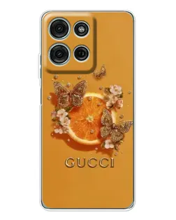 Чехол для Motorola MOTO G56 с картинкой «Gucci — золотые бабочки» Чехол для Motorola MOTO G56 с картинкой «Gucci — золотые бабочки»