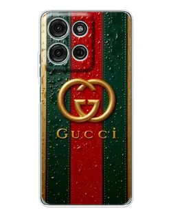 Чехол для Motorola MOTO G56 с картинкой «Gucci — фирменная полоса и золото» Чехол для Motorola MOTO G56 с картинкой «Gucci — фирменная полоса и золото»