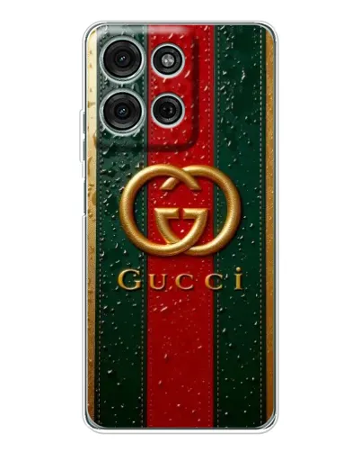 Чехол для Motorola MOTO G56 с картинкой «Gucci — фирменная полоса и золото» Чехол для Motorola MOTO G56 с картинкой «Gucci — фирменная полоса и золото»