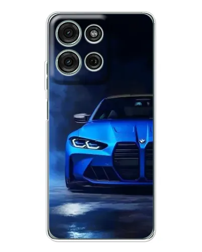 Чехол для Motorola MOTO G56 с картинкой «Голубая BMW M4»