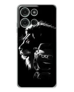 Чехол для Motorola MOTO G56 с картинкой «BMW и лев»