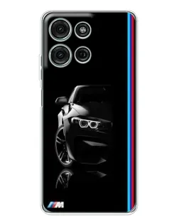 Чехол для Motorola MOTO G56 с картинкой «Силуэт BMW в темноте»