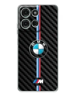 Чехол для Motorola MOTO G56 с картинкой «Эмблема BMW и карбон»