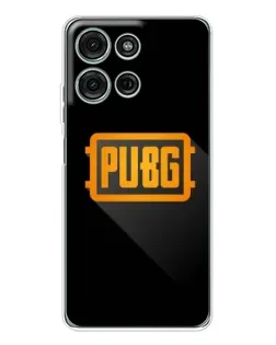 Чехол для Motorola MOTO G56 с картинкой «PUBG — рамка лого»
