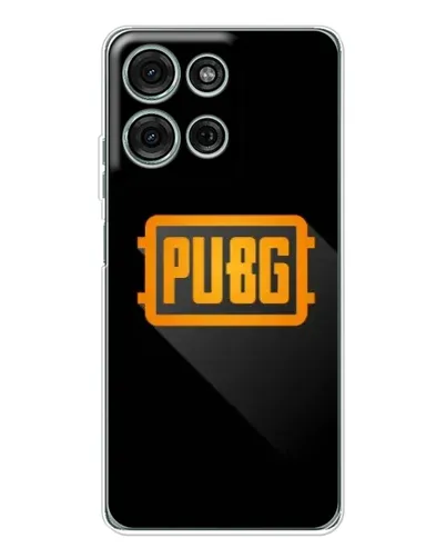 Чехол для Motorola MOTO G56 с картинкой «PUBG — рамка лого»