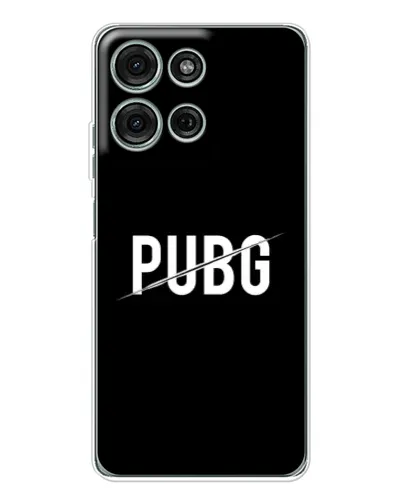 Чехол для Motorola MOTO G56 с картинкой «PUBG — белый логотип»