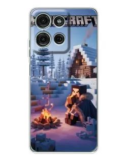 Чехол для Motorola MOTO G56 с картинкой «Зимний Minecraft»