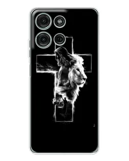 Чехол для Motorola MOTO G56 с картинкой «Сияющий крест Jesus»