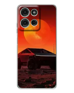 Чехол для Motorola MOTO G56 с картинкой «Cybertruck на Марсе»