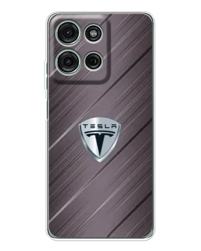 Чехол для Motorola MOTO G56 с картинкой «Металлическая текстура Tesla»